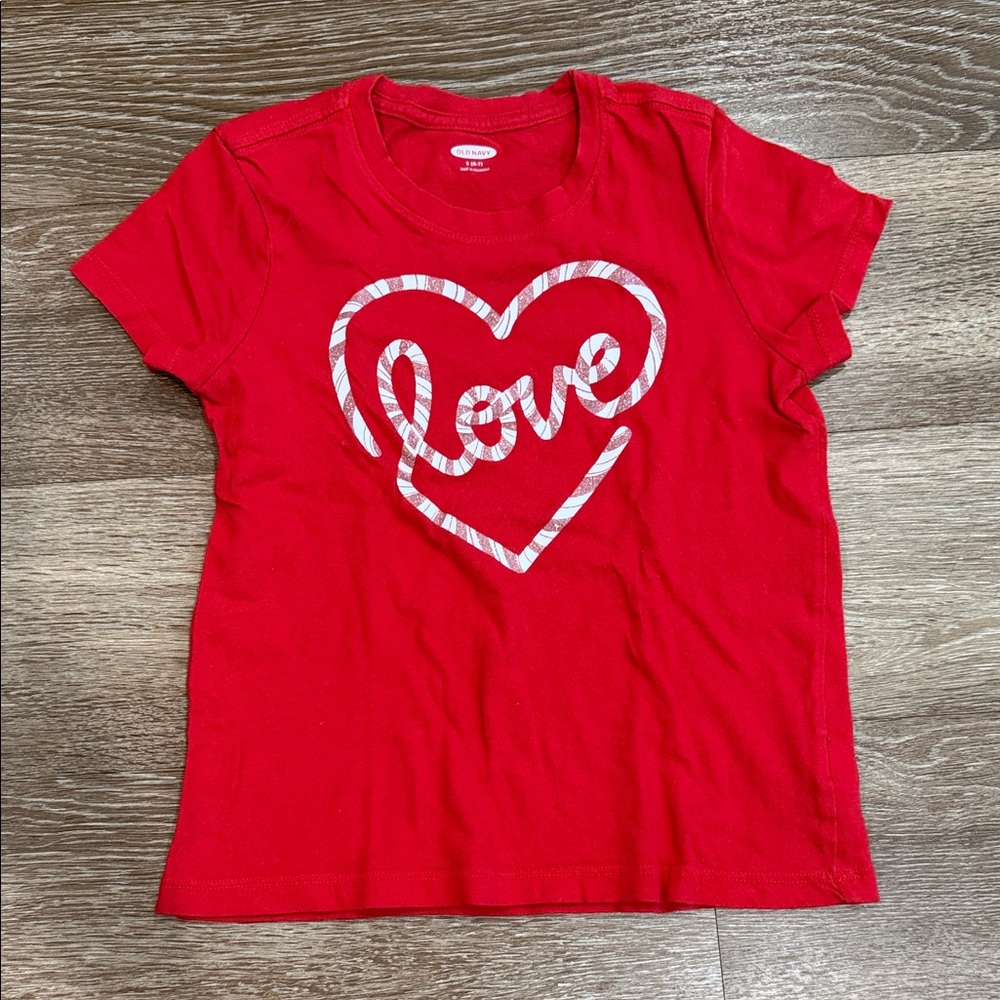 Old Navy Red Love Heart Kids Tee